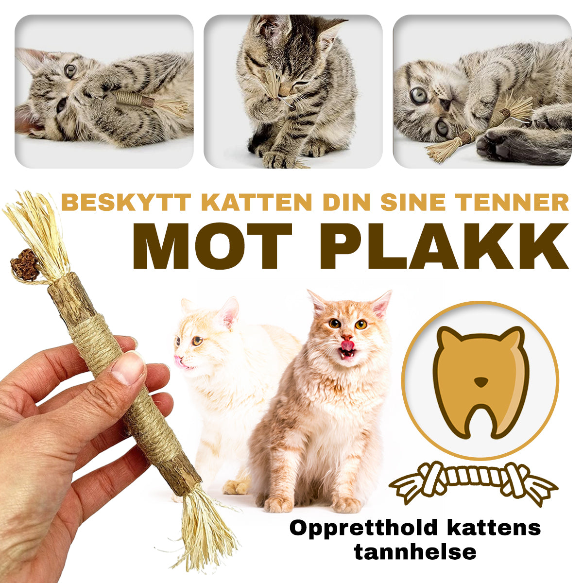 PurrBite™ - Tyggeleketøy for Rengjøring av Kattetenner