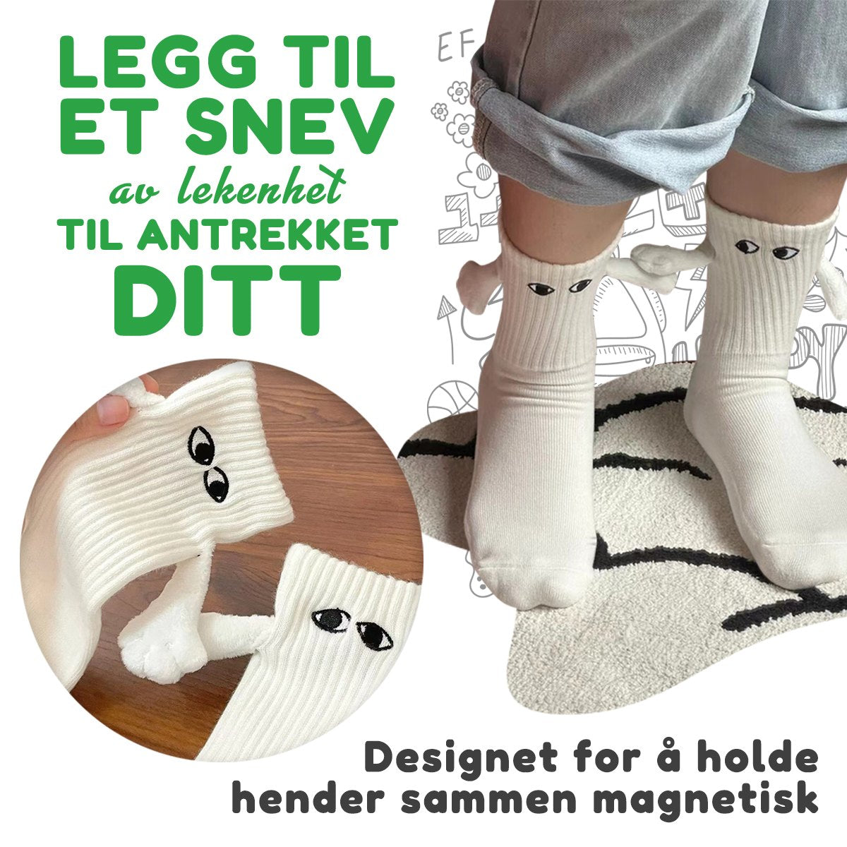 SockBuddy™ - Magnetiske Sokker som Holder Hender