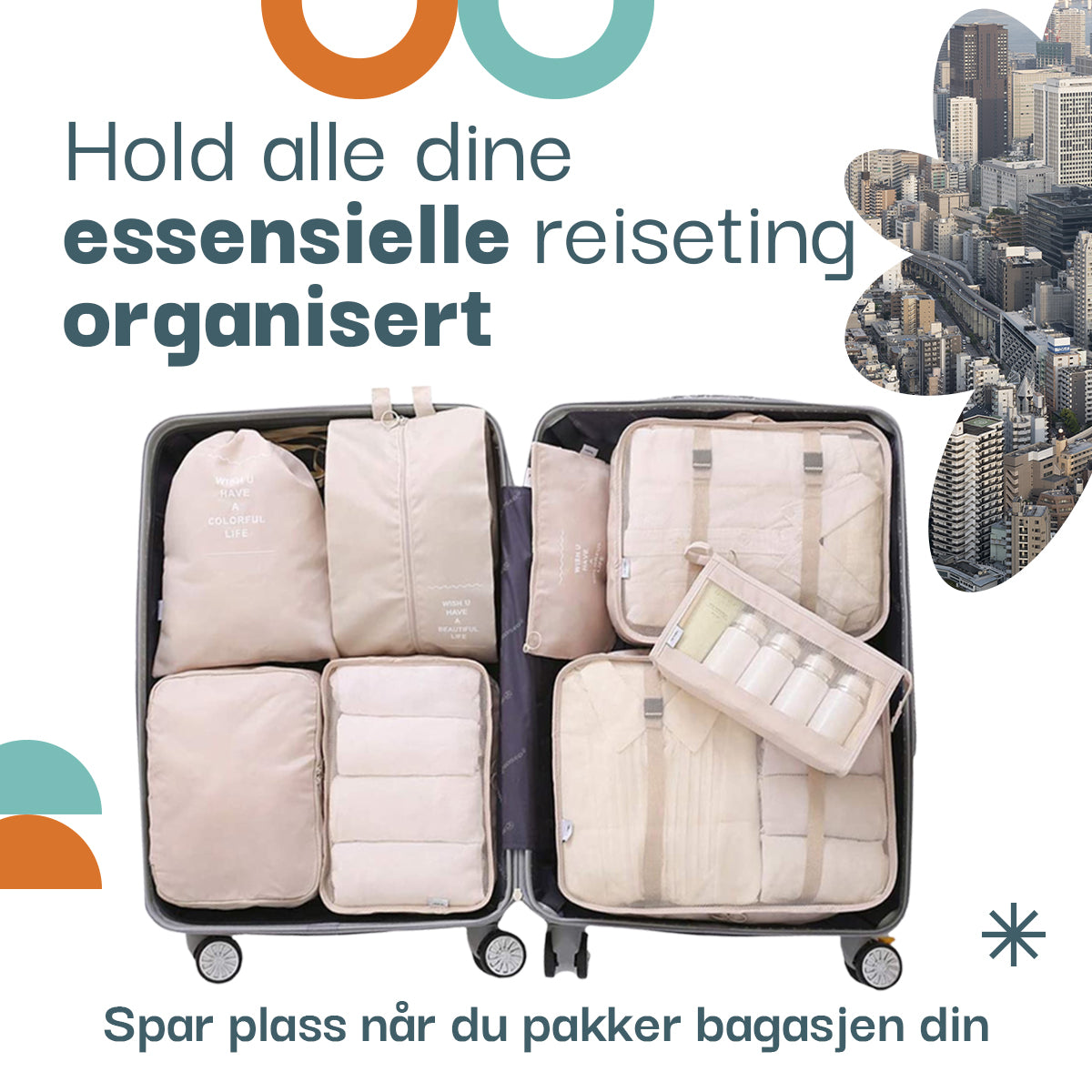 SmartPak™ - Sett med 8stk Reisebag-arrangører