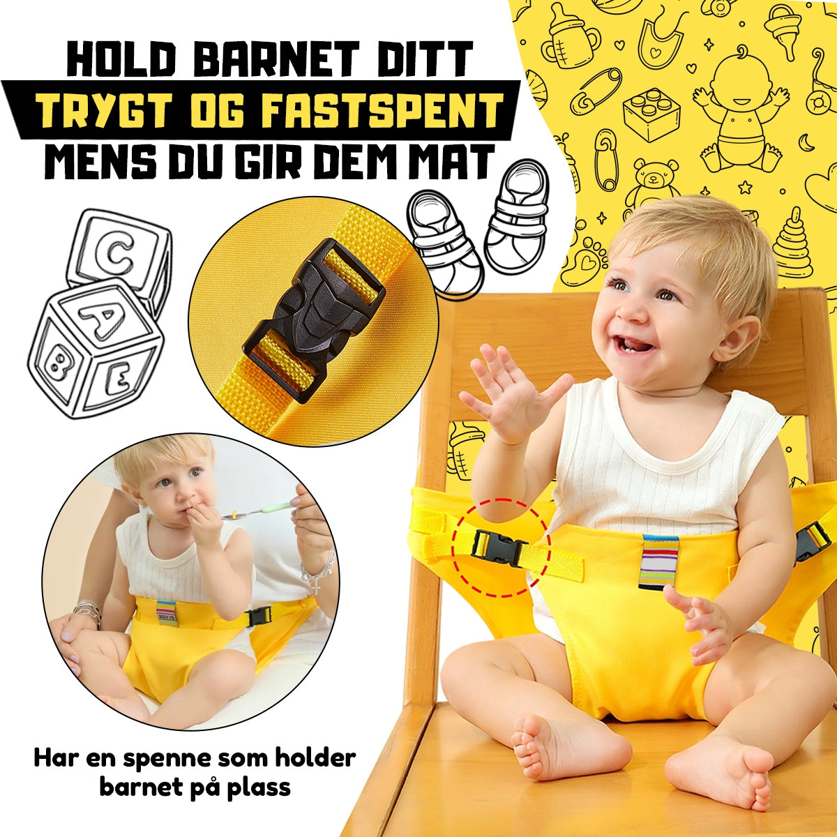 BuckleBuddy™ - Bærbar Stolsele for Babyer