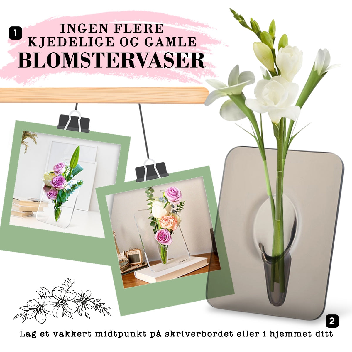 BloomFrame™ - Blomstervase med Akrylramme