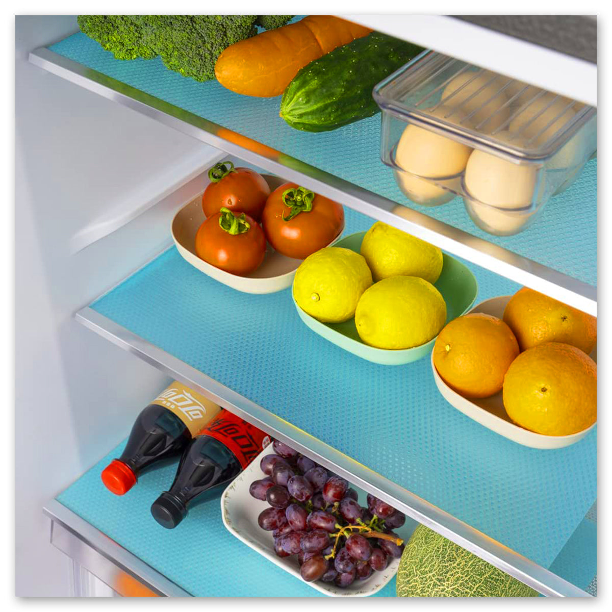 FridgeLiner™ - Gjenbrukbar Kjøleskapsmatte (4 stk)