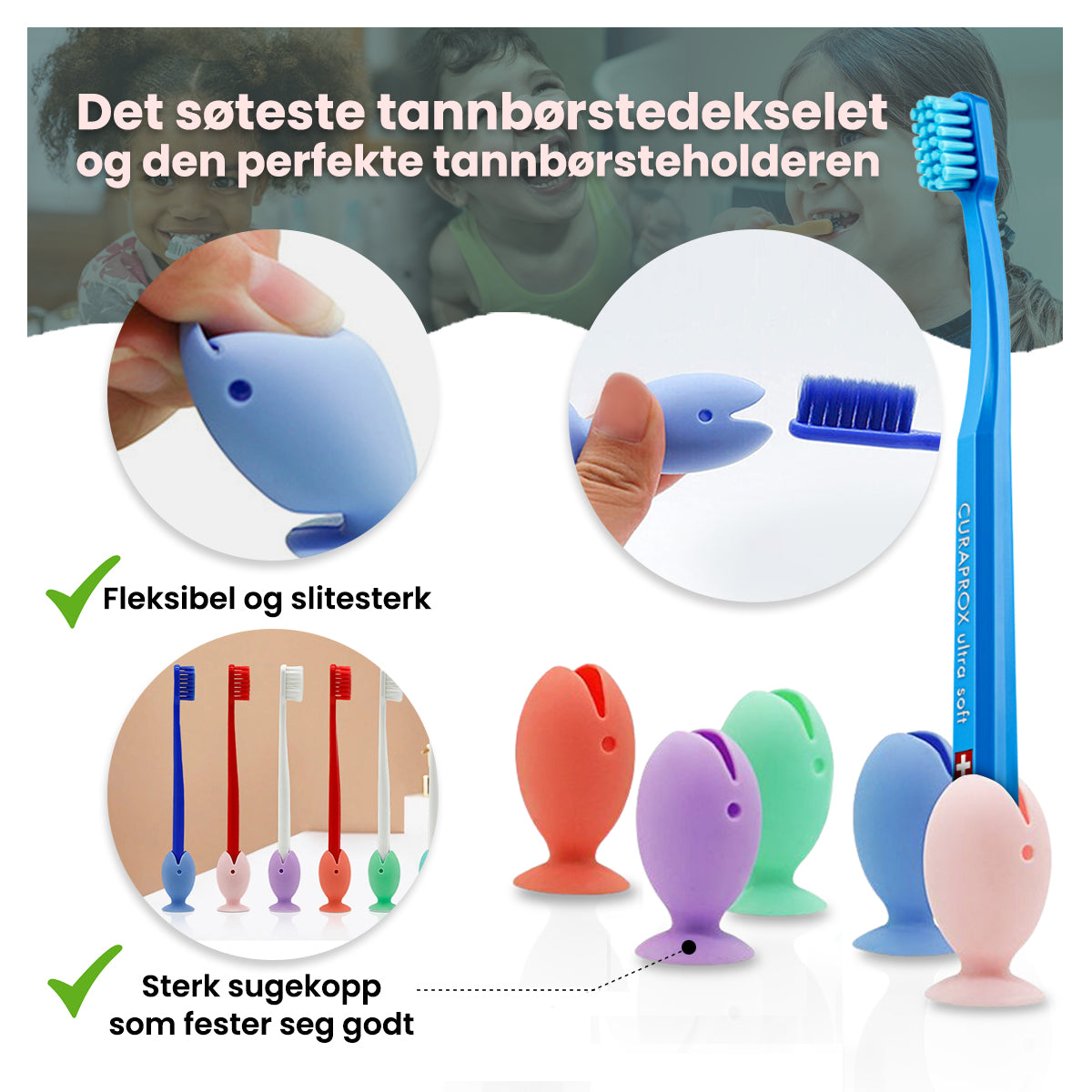 PopStand™ - Søtt Deksel og Holder for Tannbørste