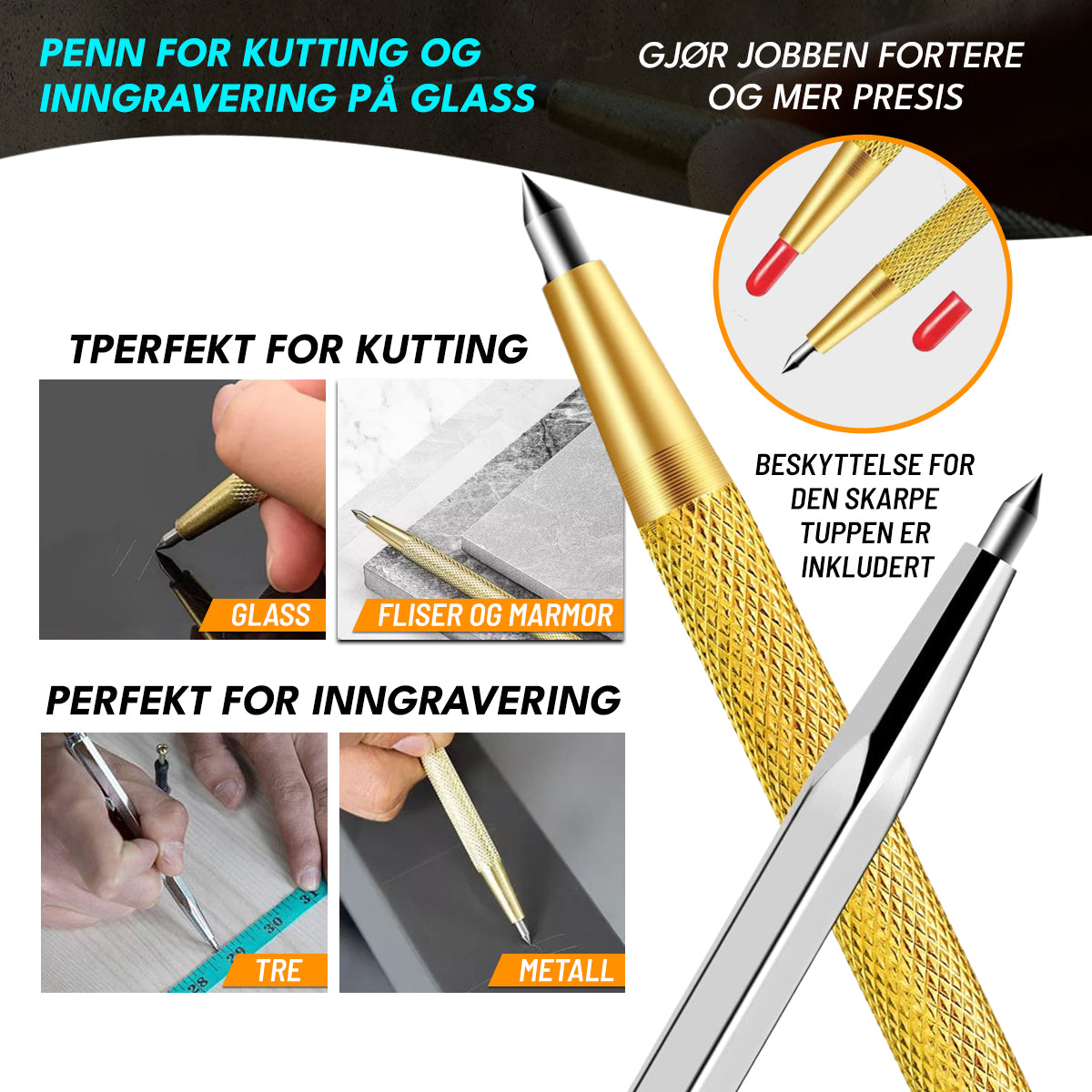 GlasScriber™ - Penn for Kutting og Inngravering på Glass
